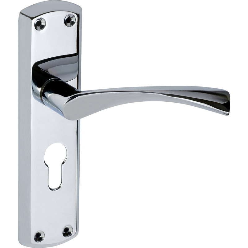 Eclipse Monza Door Handles Euro Lock Polished (Pair) in Chrome Price Comparisons | Compare The Build