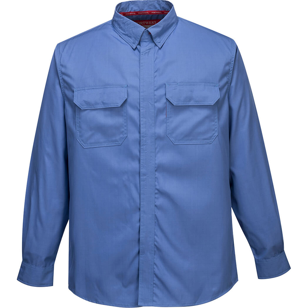 Portwest FR69 Bizflame Plus Chemical Shirt Blue S Price Comparisons | Compare The Build