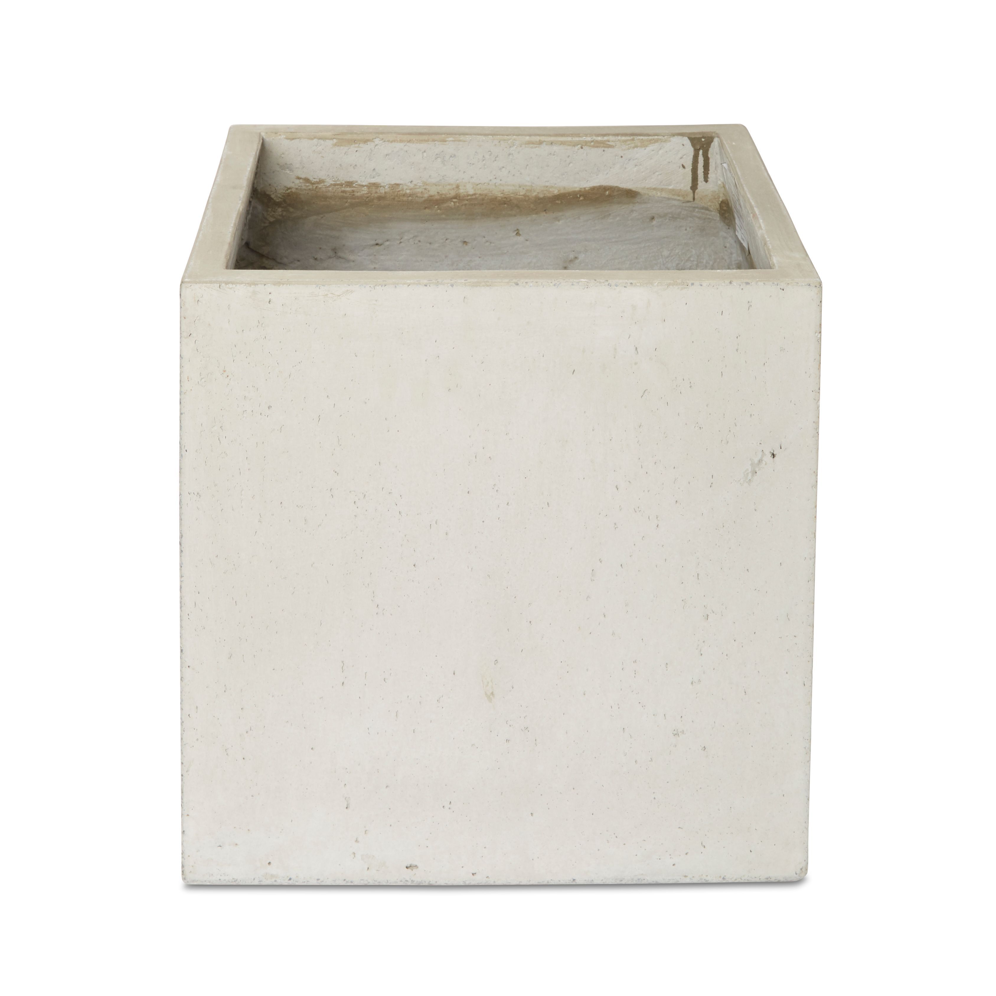 Blooma Hoa Light Grey Concrete Effect Fibreclay Square Plant Pot (Dia)40Cm Price Comparisons | Compare The Build