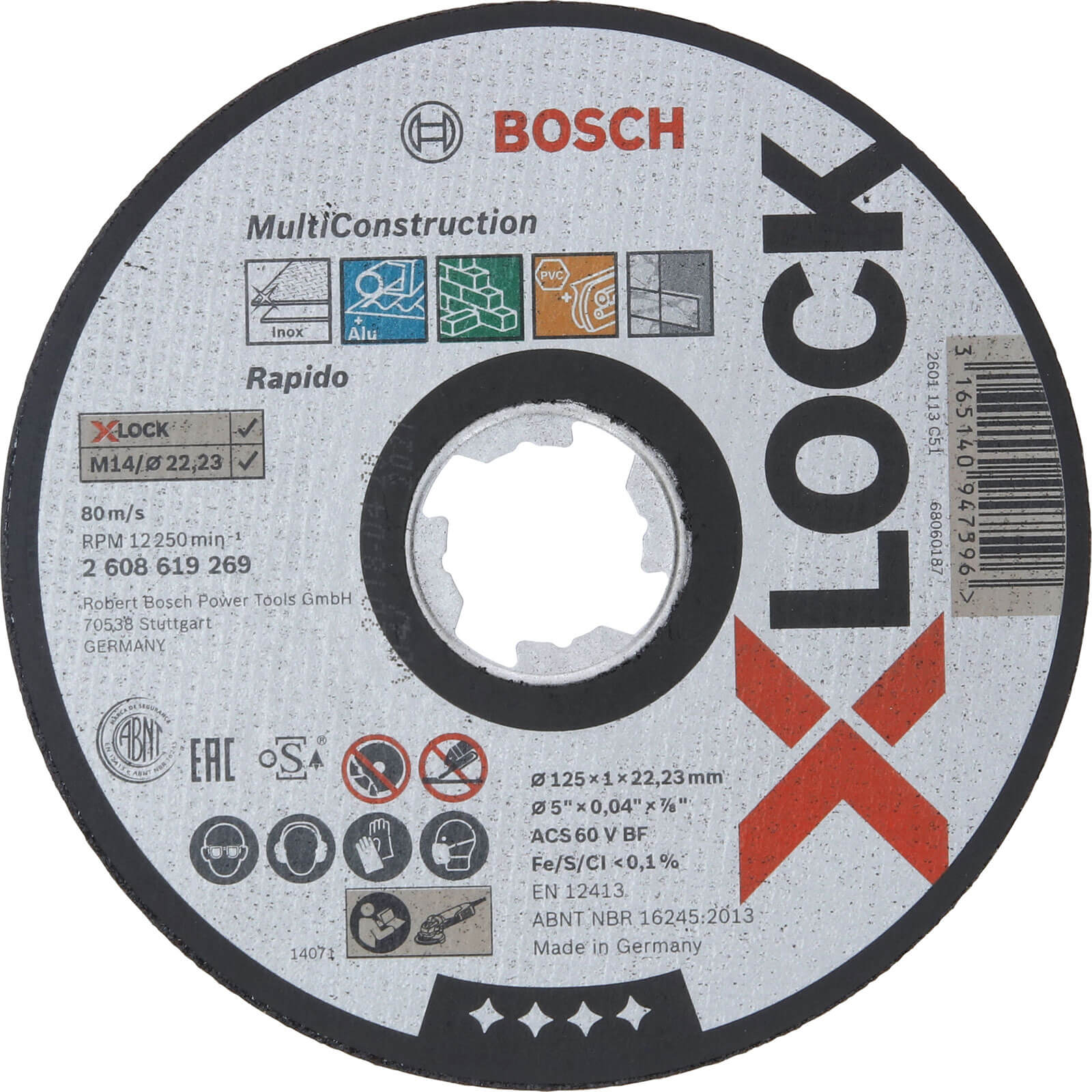 Bosch X Lock MultiConstruction Multi Material Cutting Disc 125mm 1mm 22mm Price Comparisons | Compare The Build