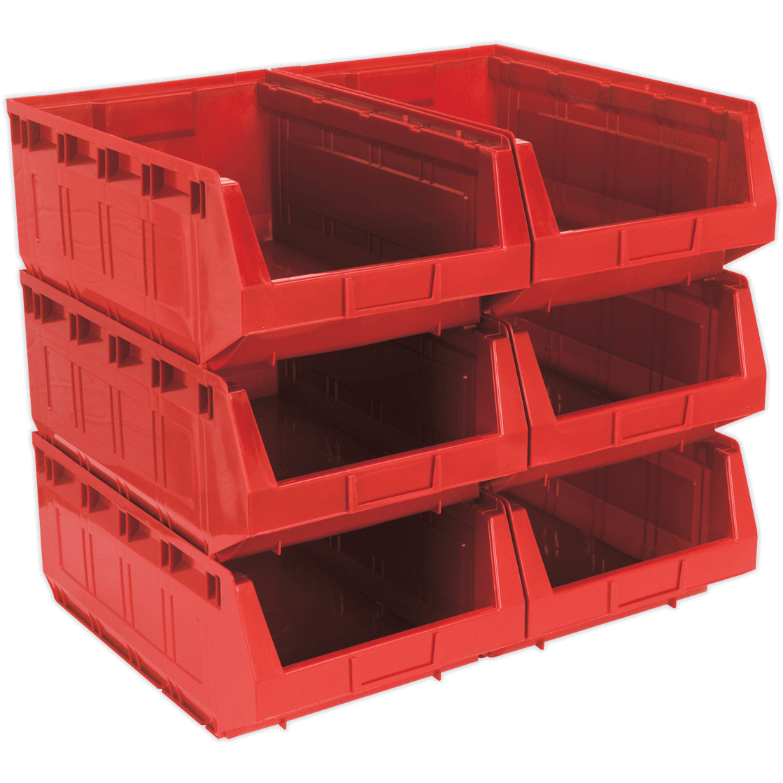 Sealey Plastic Storage Bin 310 x 500 x 190mm RED Pack of 6 Price Comparisons | Compare The Build