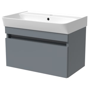 Wickes Easton Monument Grey 1 Drawer Wall Hung Vanity Unit - 430 x 600mm | Compare The Build