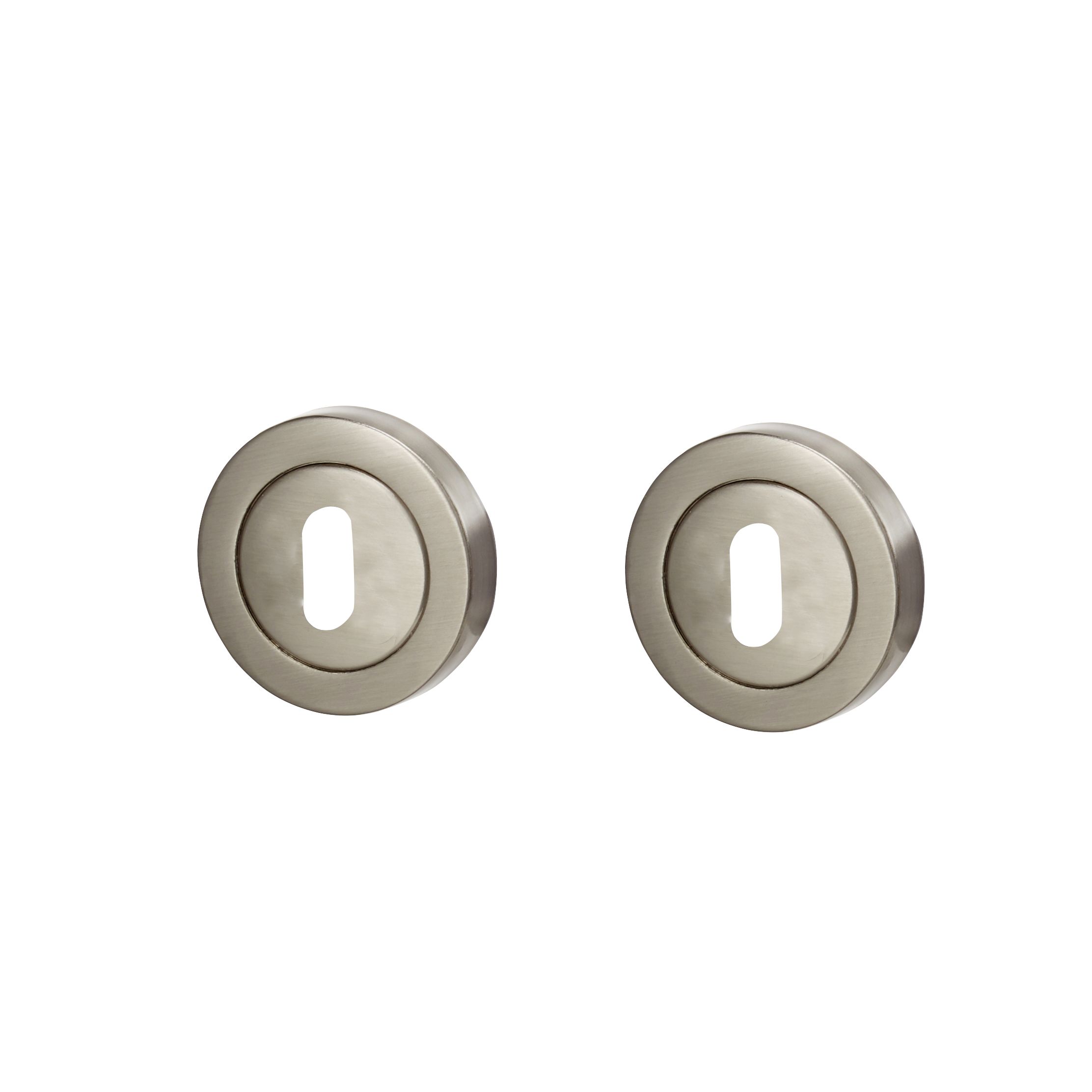 Colours Arsk Satin Nickel Effect Steel Round Door Escutcheon (Dia)53mm, Pack Of 2 Price Comparisons | Compare The Build