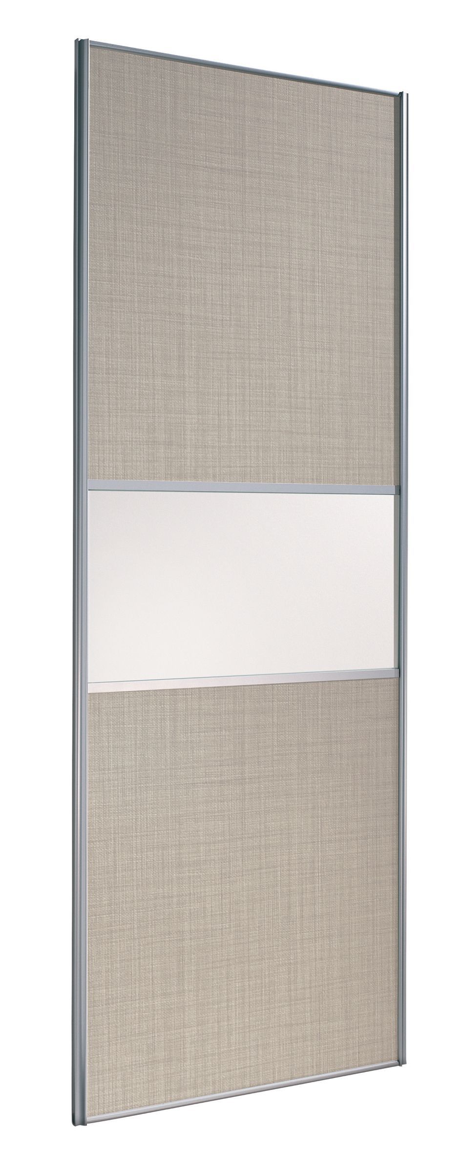 Spacepro Fineline Fineline White Linen Effect Sliding Wardrobe Door (H)2220 mm (W)914mm Price Comparisons | Compare The Build