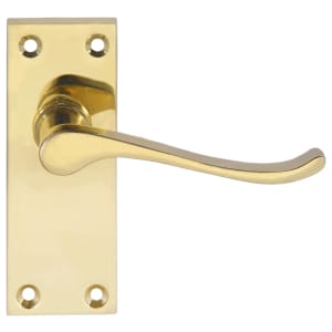 Victorian Scroll Polished Brass Latch Door Handle - 1 Pair Price Comparisons | Compare The Build