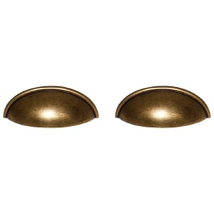 Cup Cabinet Handle Antique Brass 80mm - Pack of 2 | Compare The Build