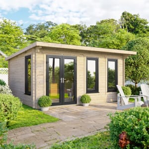 Power Sheds 16 x 10ft Left Hand Door Pent Notched Logs Log Cabin Price Comparisons | Compare The Build