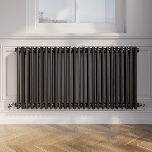 Park Lane Traditional Colosseum Double Bar Column Radiator Black - 600 x 1190mm Price Comparisons | Compare The Build