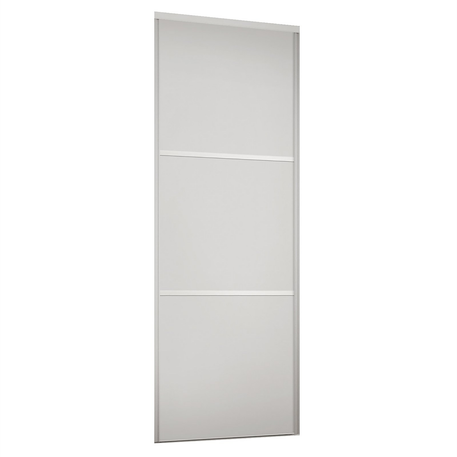 Linear Sliding Wardrobe Door 3 Panel White with White frame (W)914mm Price Comparisons | Compare The Build