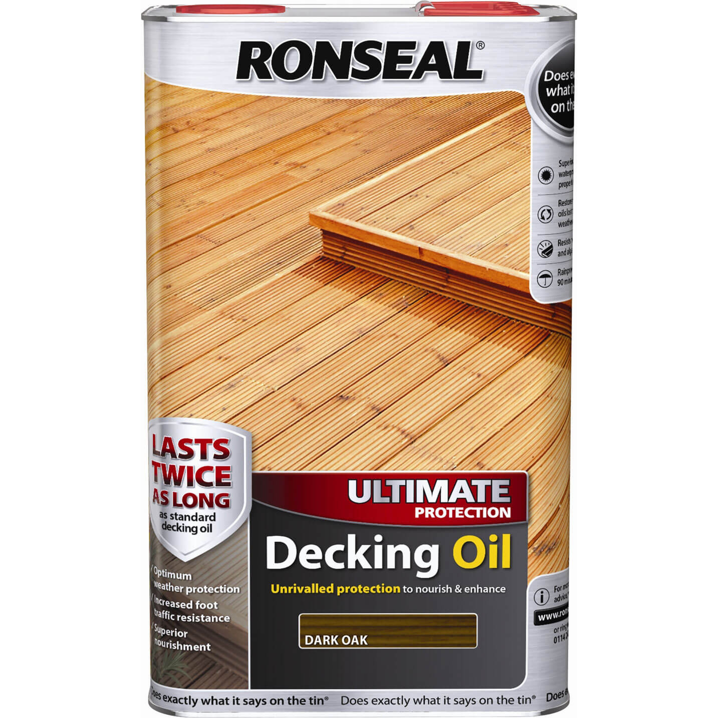 Ronseal Ultimate Dark Oak Decking Wood Oil, 5L Price Comparisons | Compare The Build