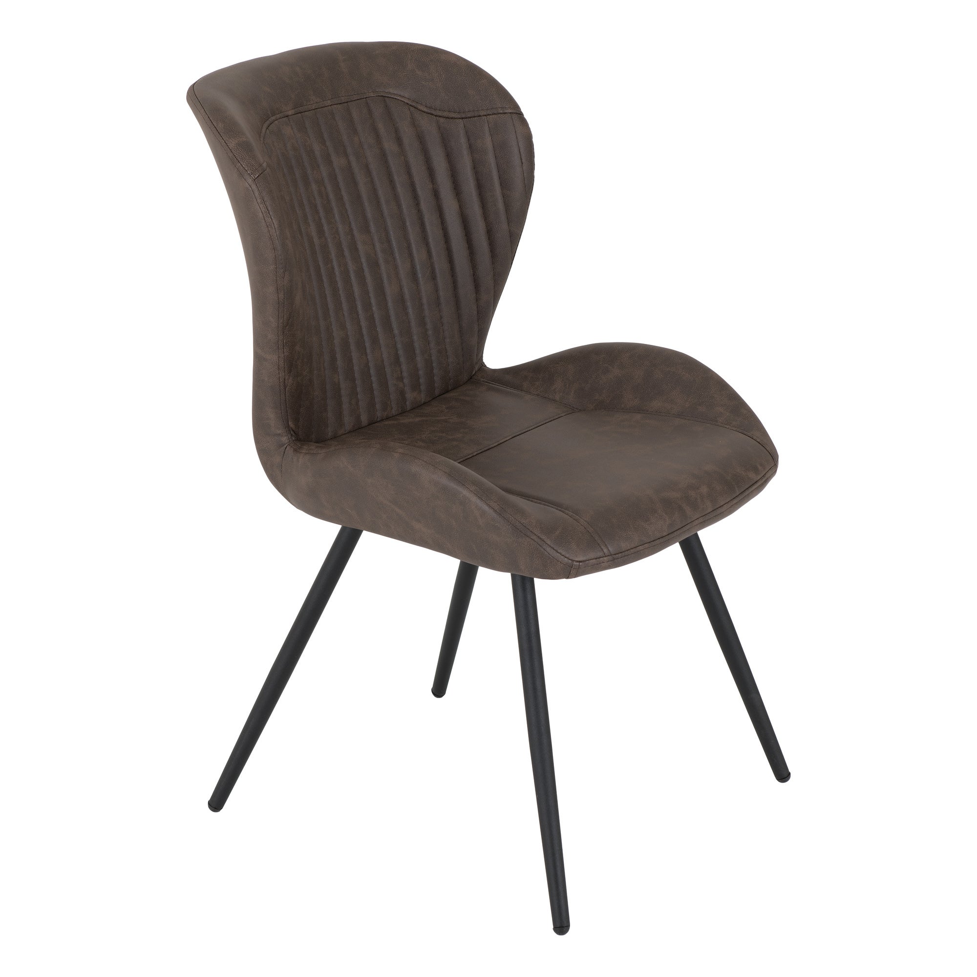 Quebec Set of 4 Dining Chairs Brown PU Leather Brown Price Comparisons | Compare The Build