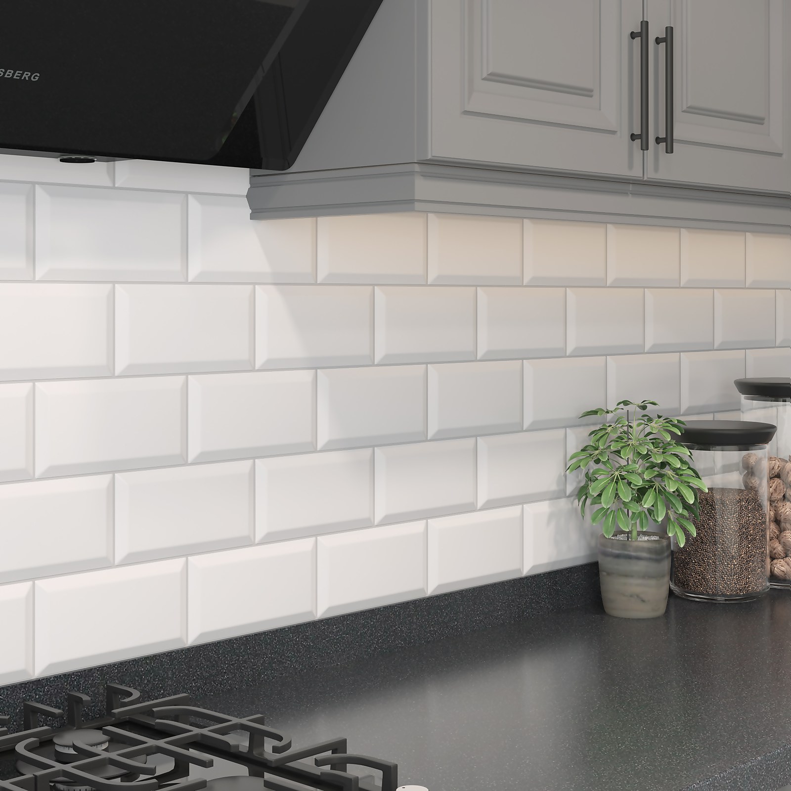 Metro Matt White Bevelled Ceramic Wall Tile 100 x 200mm Price Comparisons | Compare The Build