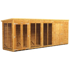 Power Sheds 18 x 4ft Pent Shiplap Dip Treated Summerhouse - Including 6ft Side Store Price Comparisons | Compare The Build