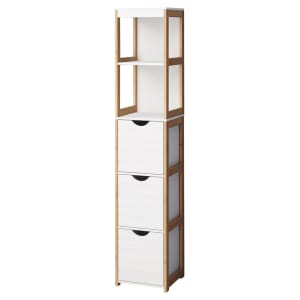 Bamboo Storage Unit & 3 Drawers - 1665 x 350mm Price Comparisons | Compare The Build