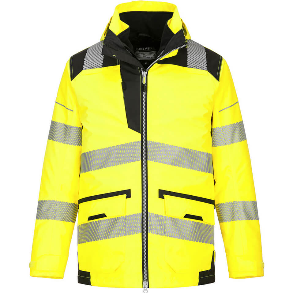 Oxford Weave 300D Class 3 PW3 Hi Vis 5 in 1 Jacket Yellow / Black M | Compare The Build