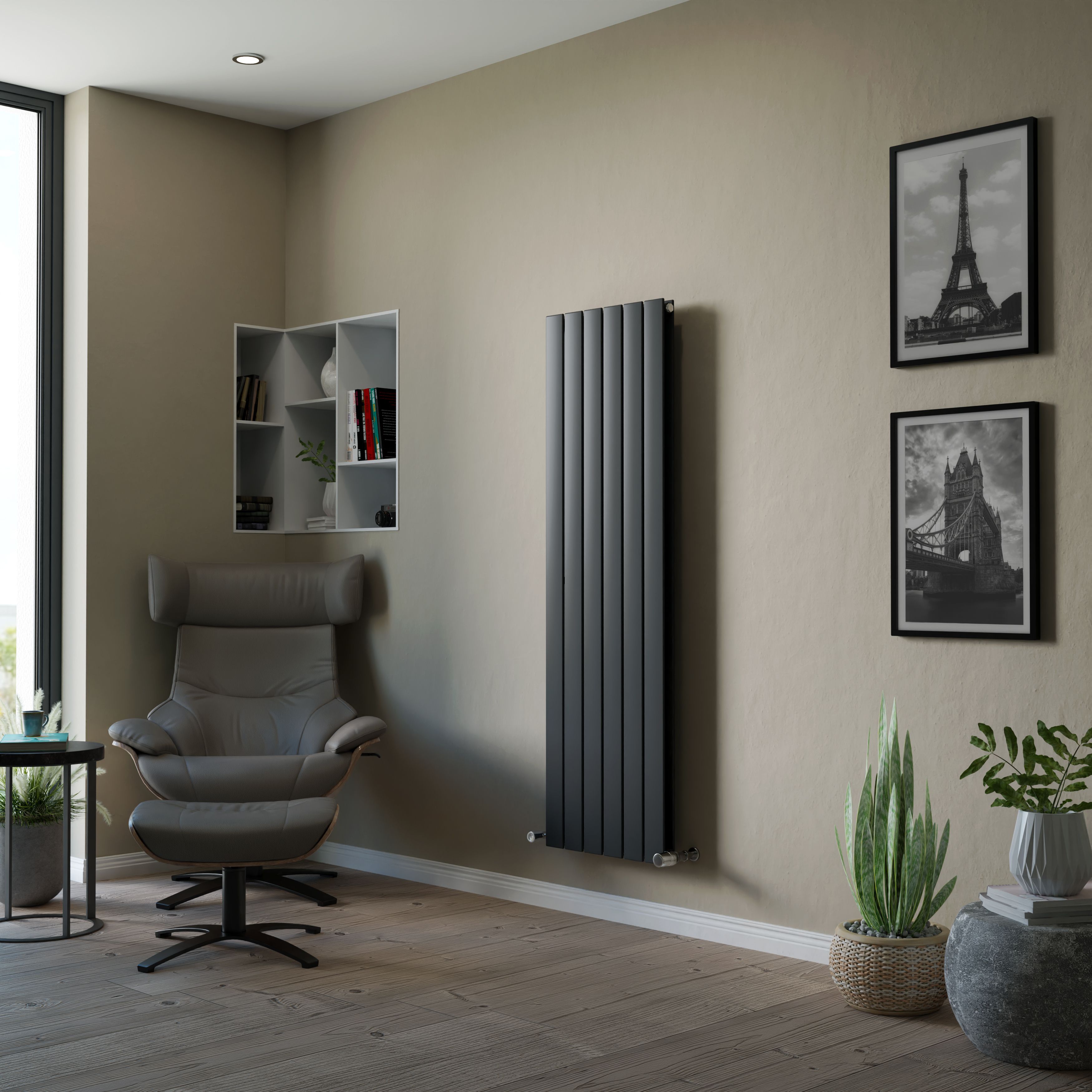 Ximax Vertirad Duplex Universal Anthracite Horizontal Or Vertical Designer Radiator, (W)445mm X (H)1500mm Price Comparisons | Compare The Build