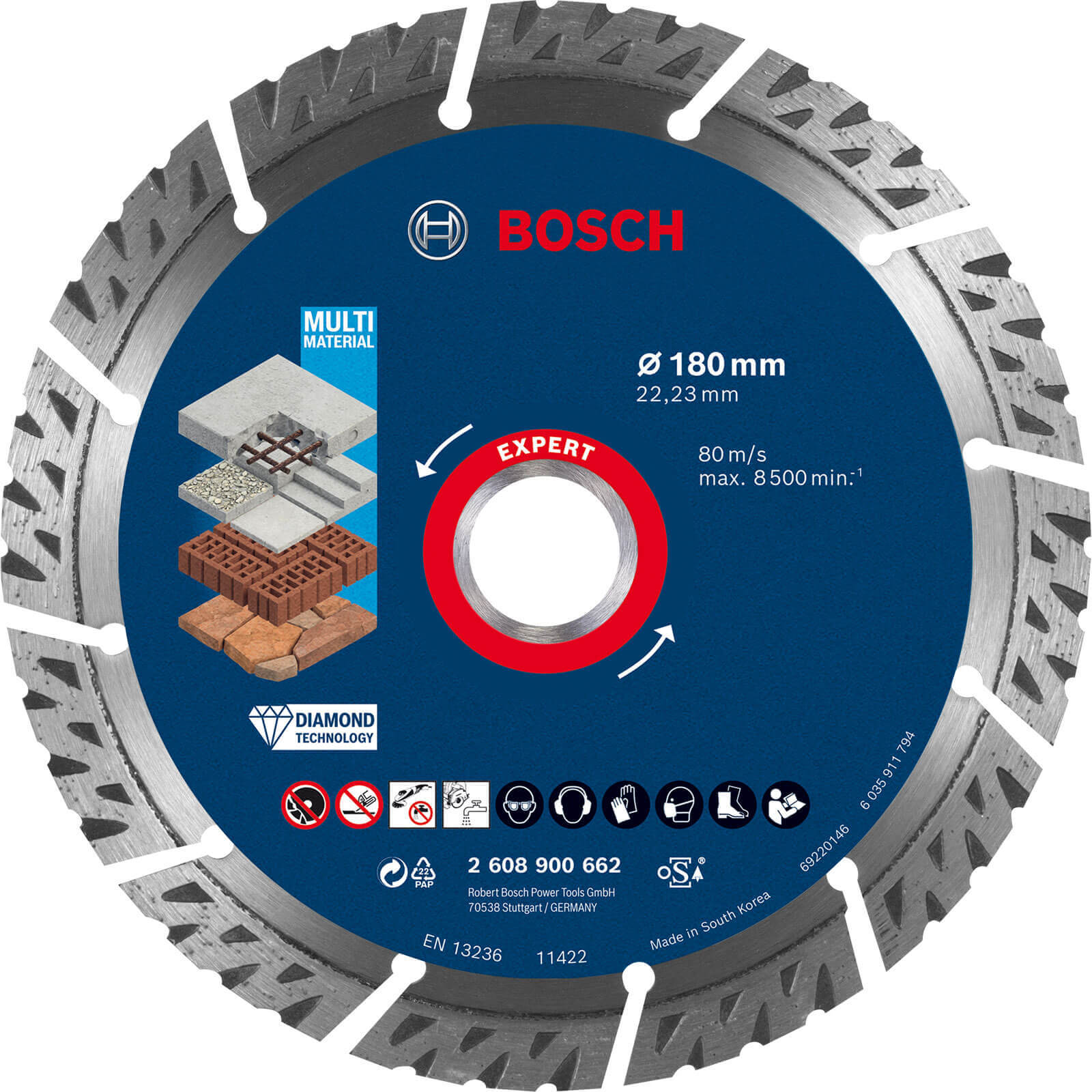 Bosch Expert Multi Material Diamond Cutting Disc 180mm 2.4mm 22mm | Compare The Build