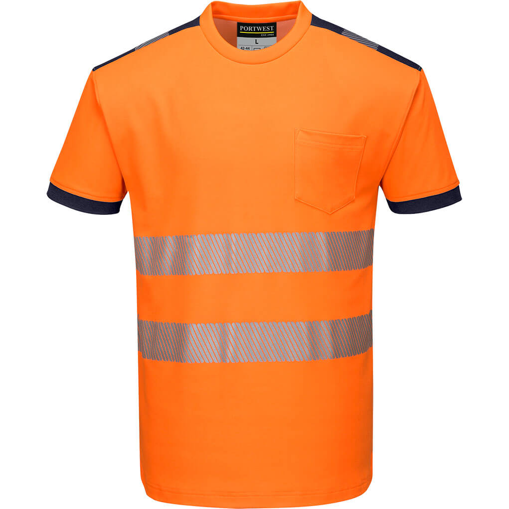 Portwest PW3 Hi Vis T Shirt Orange / Navy 3XL | Compare The Build