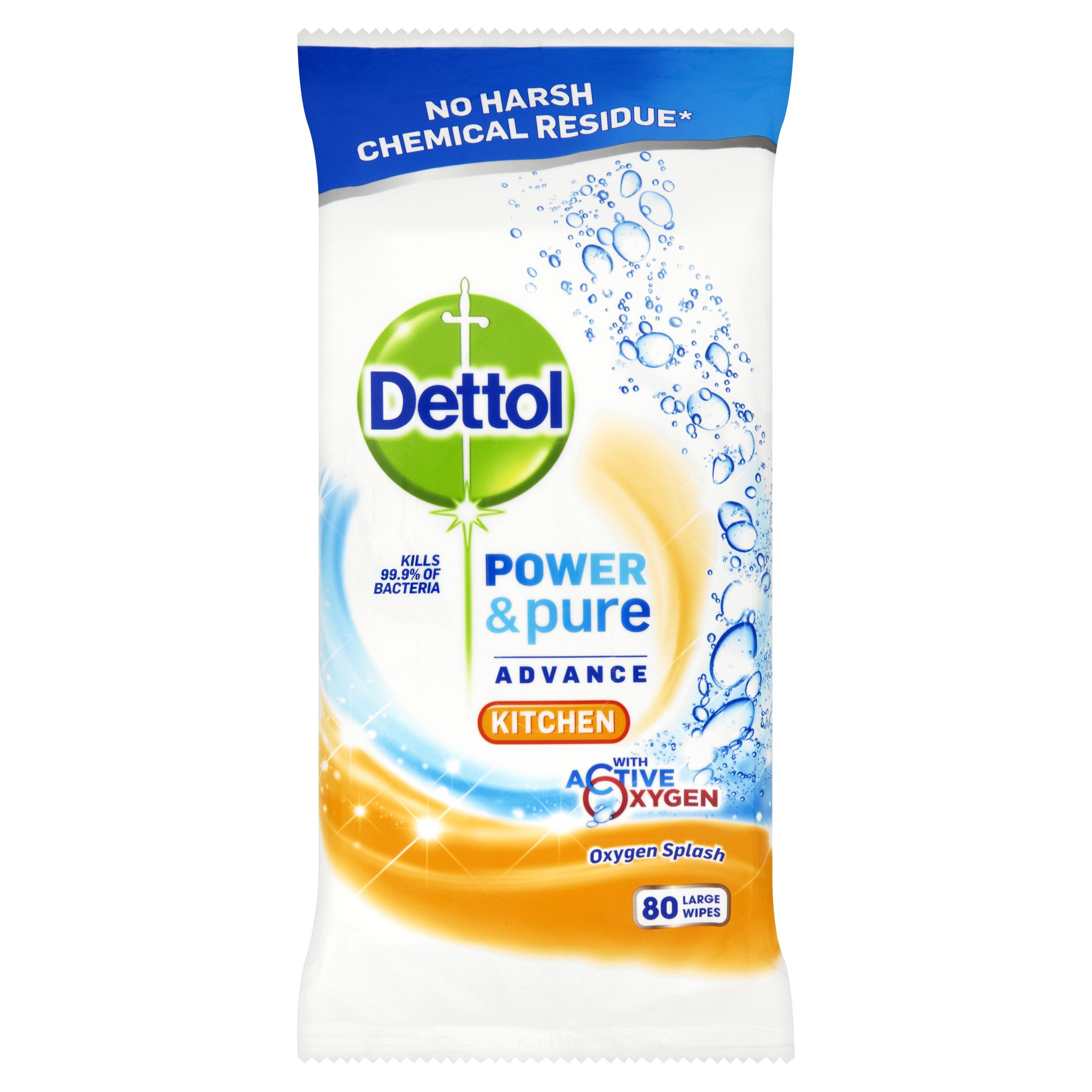 Dettol Kitchen Oxygen Splash Cleaning Wipes, Pack Of 80 | Compare The Build