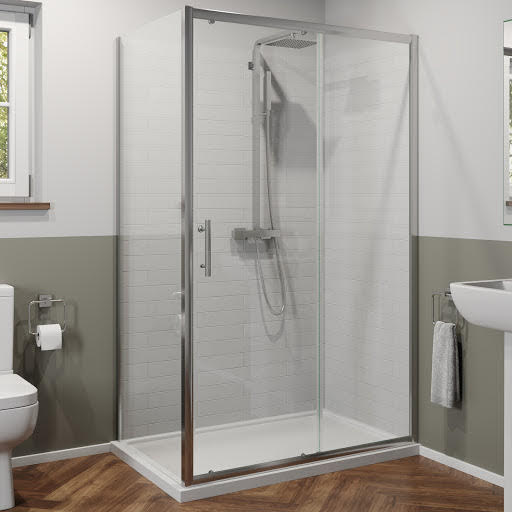 Luxura Sliding Shower Enclosure 1100 x 900mm with Tray - 6mm Price Comparisons | Compare The Build