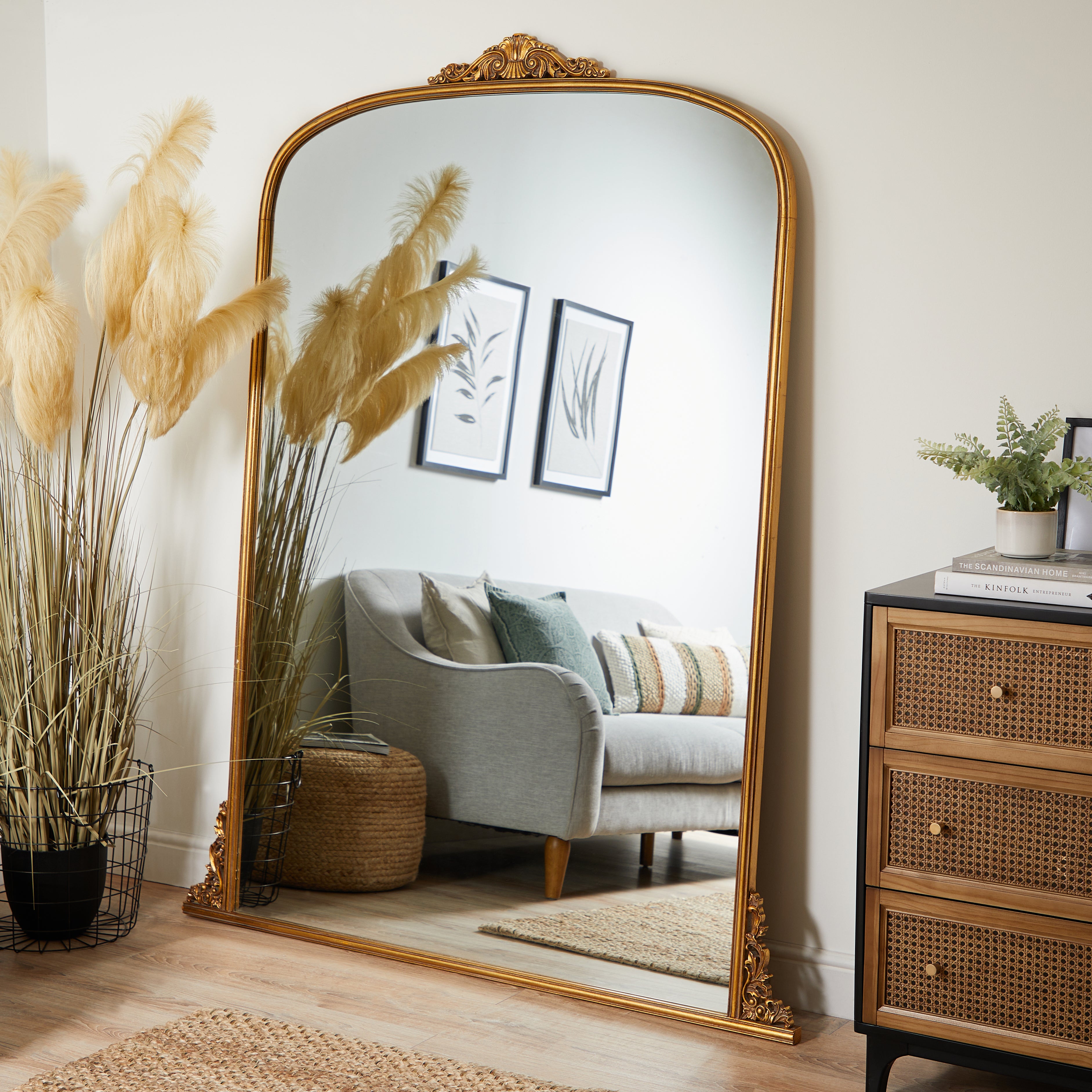Pretty Boho Decorative Mirror, Gold Effect 183x144cm Gold Effect Price Comparisons | Compare The Build