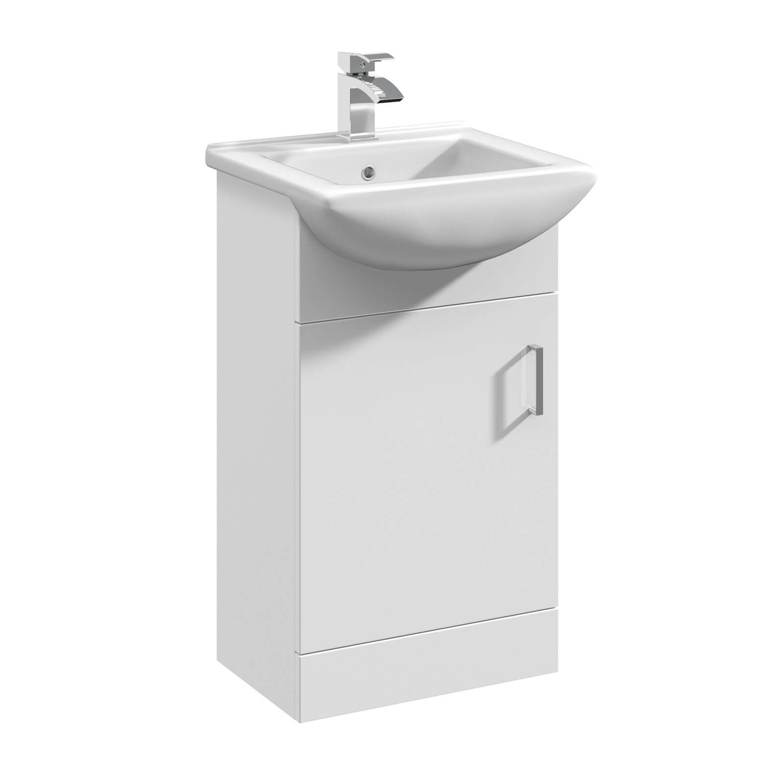 Balterley Orbit 450mm Freestanding Unit With Basin 2 - Gloss White | Compare The Build