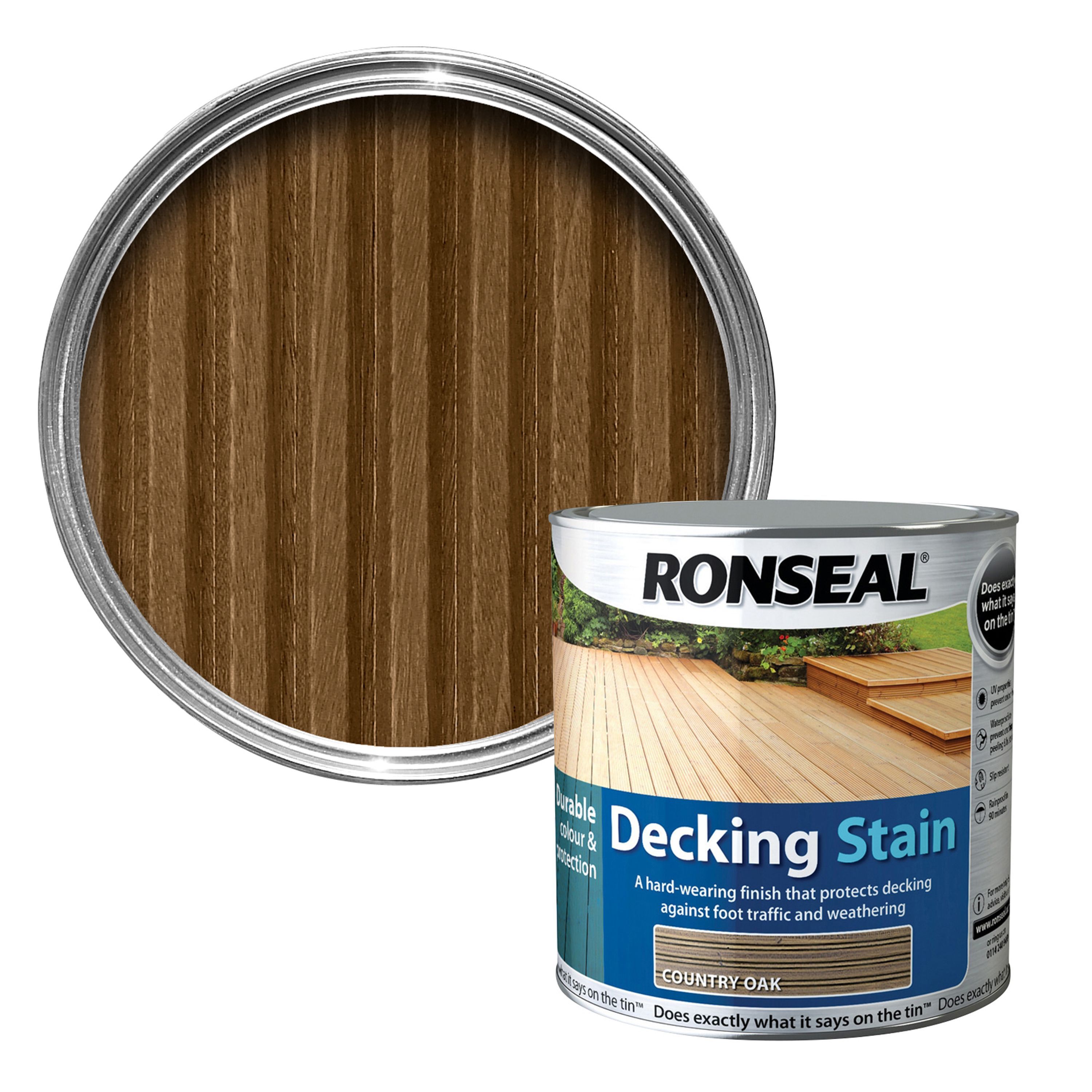 Ronseal Country Oak Matt Decking Wood Stain, 2.5L Price Comparisons | Compare The Build