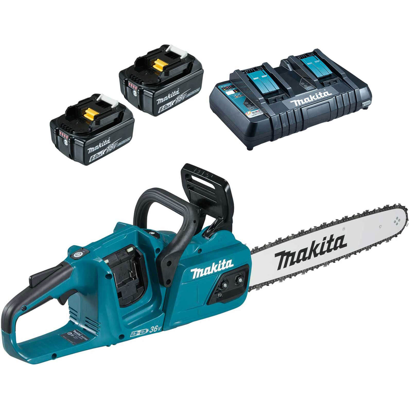 Makita DUC405 Twin 18v LXT Cordless Brushless Chainsaw 400mm 2 x 6ah Li-ion Charger Price Comparisons | Compare The Build