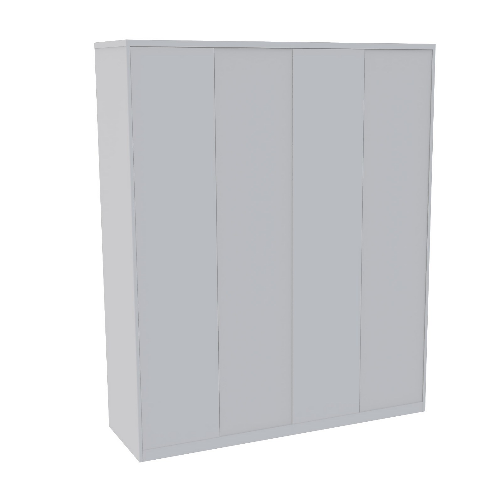 House Beautiful Honest Fitted Look Quad Wardrobe, Oak Effect Carcass - Gloss White Slab Doors (W) 1840mm x (H) 2226mm Price Comparisons | Compare The Build