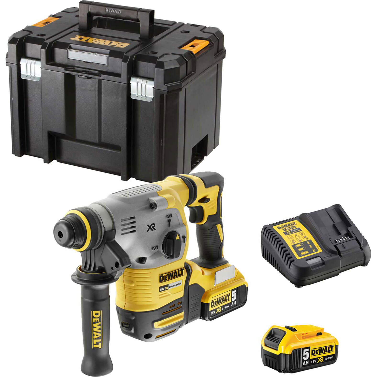 DeWalt DCH283 18v XR Cordless Brushless SDS Plus Hammer Drill 2 x 5ah Li-ion Charger Case | Compare The Build