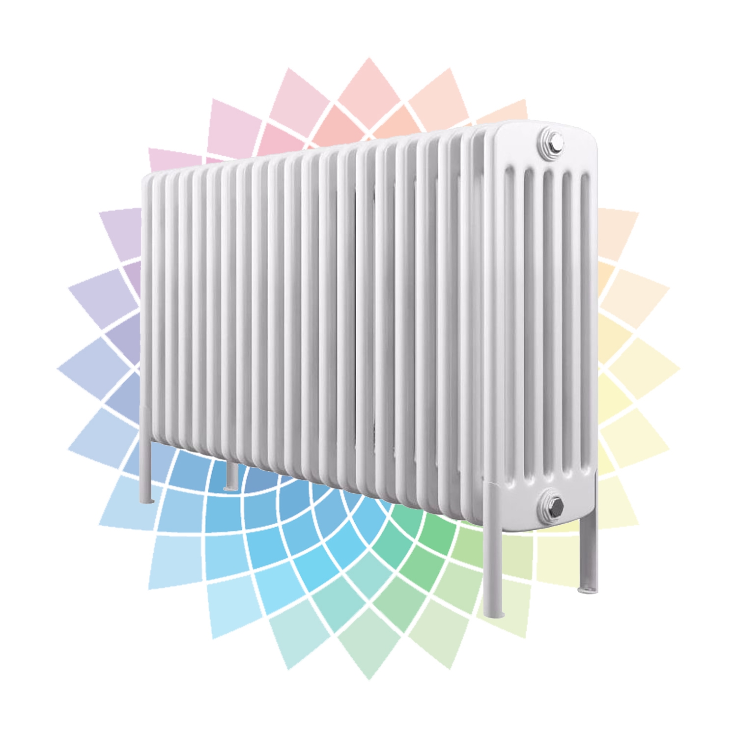 Apollo Roma 6 Column Horizontal Radiator, Custom Colour, 600mm x 1003mm - Welded Feet Price Comparisons | Compare The Build