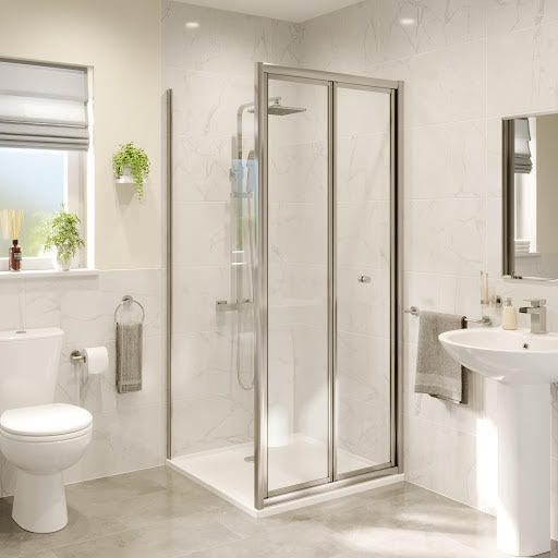 Hydrolux Bifold Shower Enclosure 800 x 800mm with Tray - 4mm Price Comparisons | Compare The Build