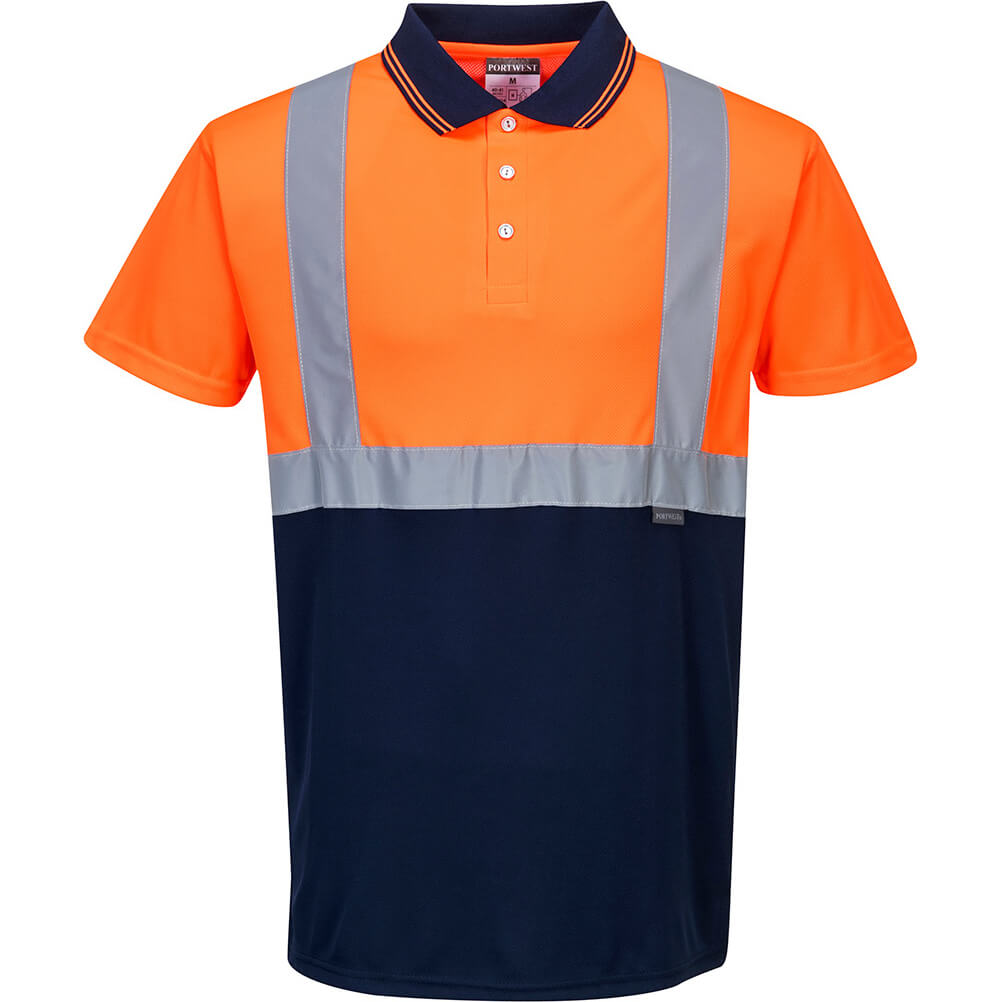 Portwest Mens Two Tone Class 1 Hi Vis Polo Shirt Orange / Navy L Price Comparisons | Compare The Build