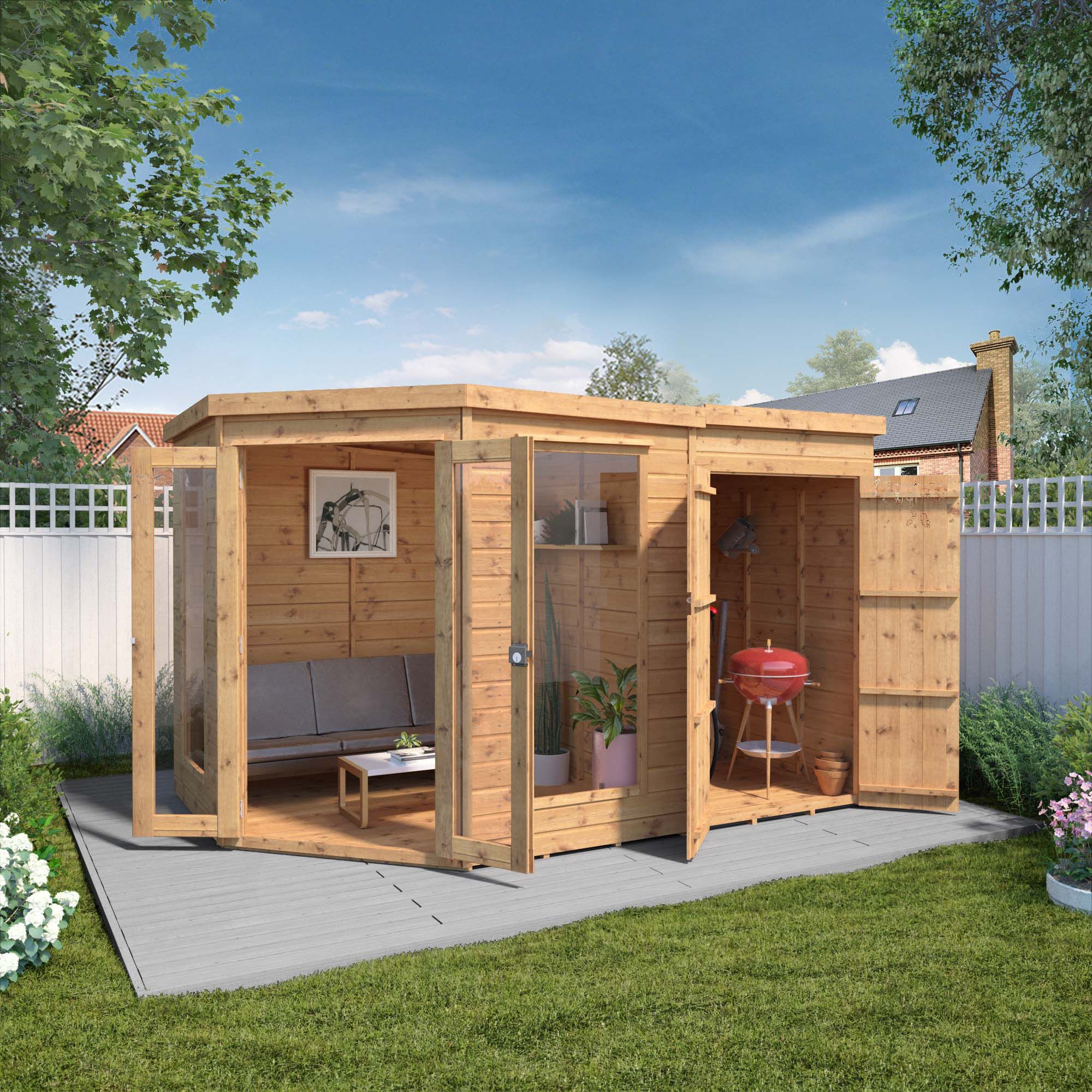 Mercia 11X7 Pent Shiplap Summer House With Double Door Price Comparisons | Compare The Build