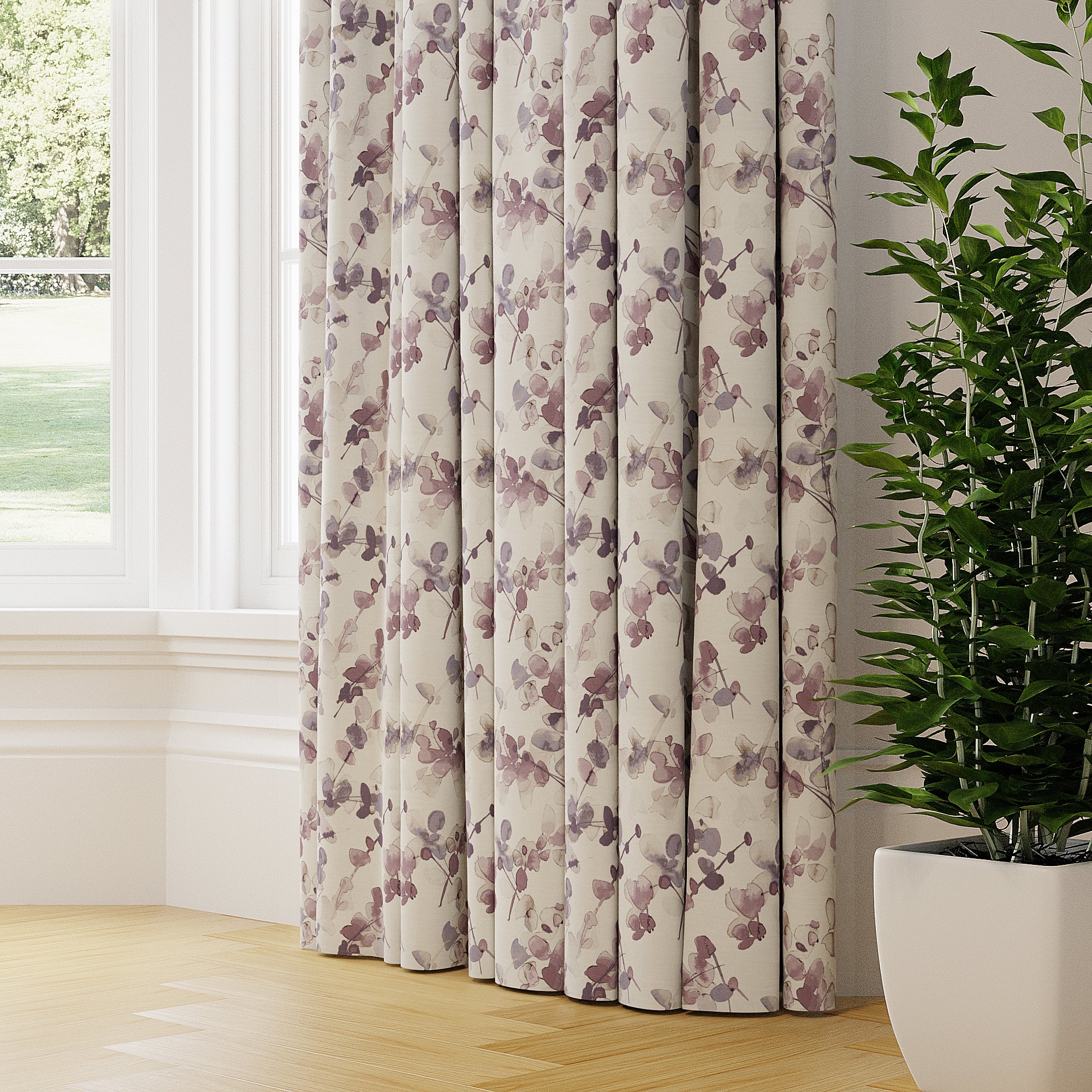 Honesty Made to Measure Curtains Purple/White Price Comparisons | Compare The Build