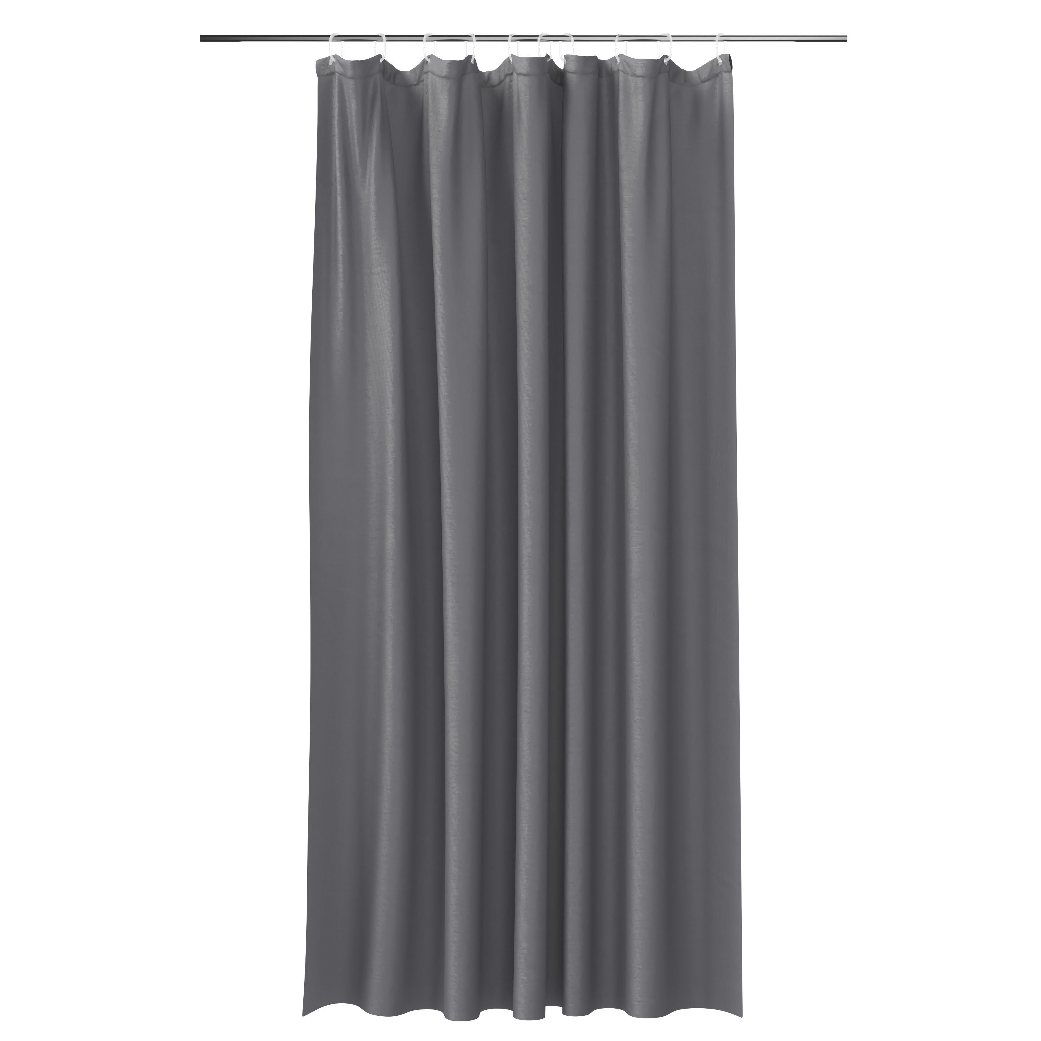 GoodHome Koros Anthracite Plain Shower Curtain (L)1800mm | Compare The Build