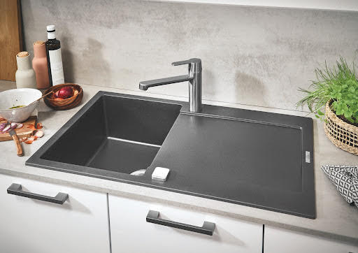 Grohe K500 Granite Grey 1.0 Composite Inset Kitchen Sink - Drainer & Waste 860 x 500mm Price Comparisons | Compare The Build