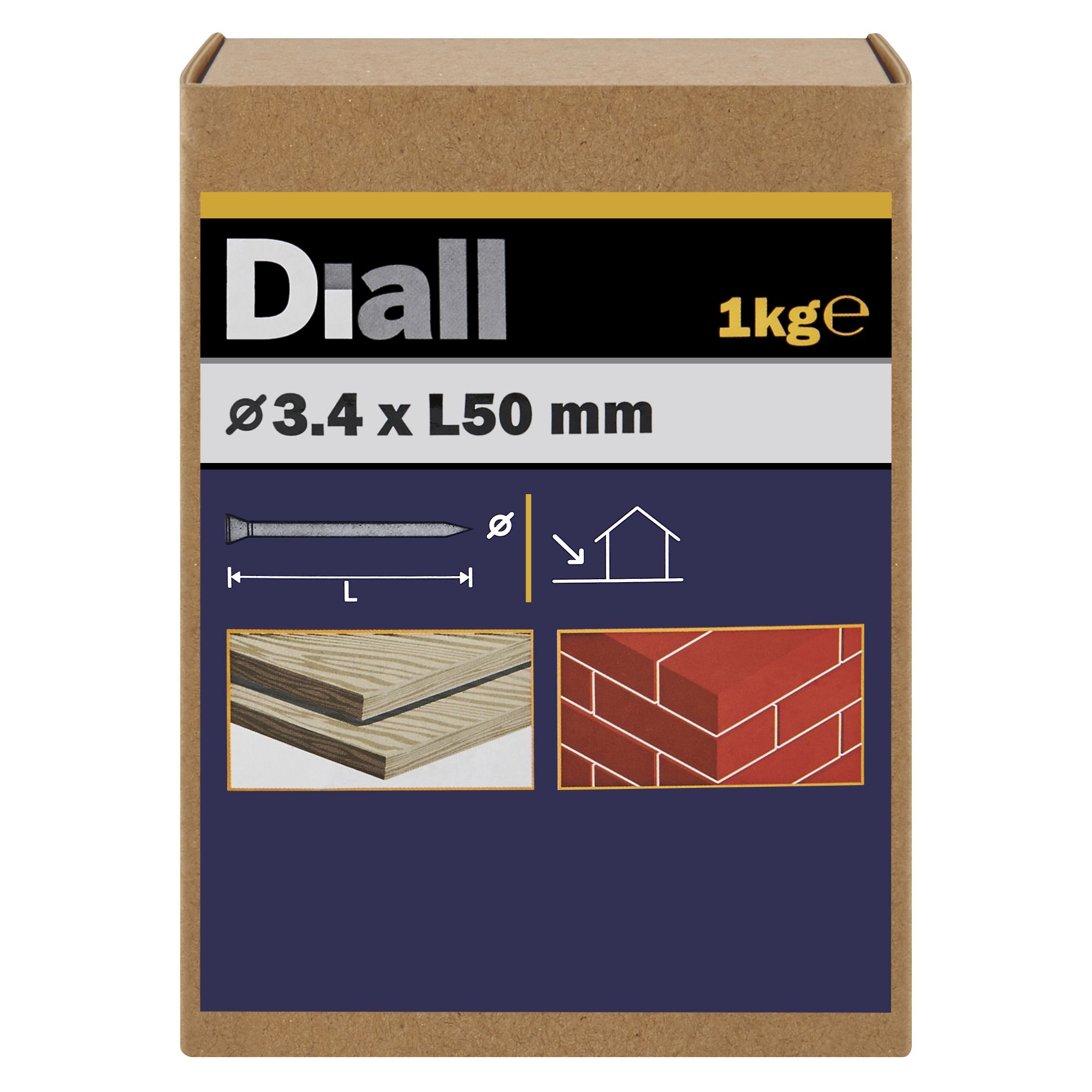 Diall Galvanised Masonry Nail (L)50mm (Dia)3.4mm 1Kg Price Comparisons | Compare The Build