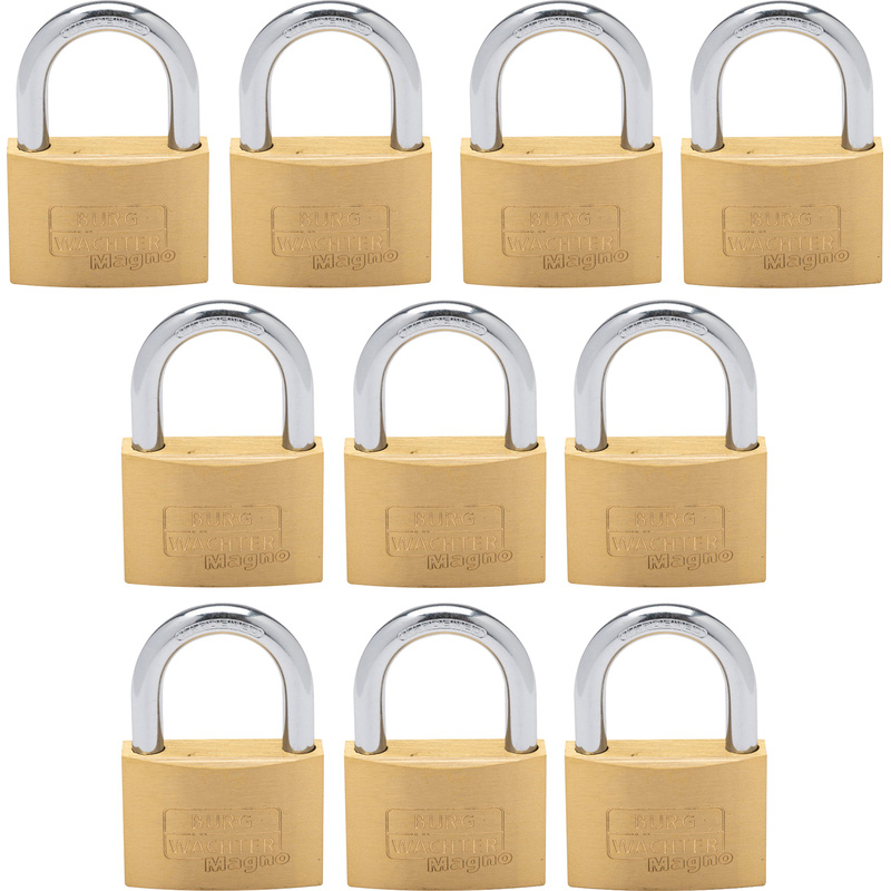 Burg-Wachter MAGNO Keyed Alike Padlock Set 60mm (10 Pack) in Brass Price Comparisons | Compare The Build