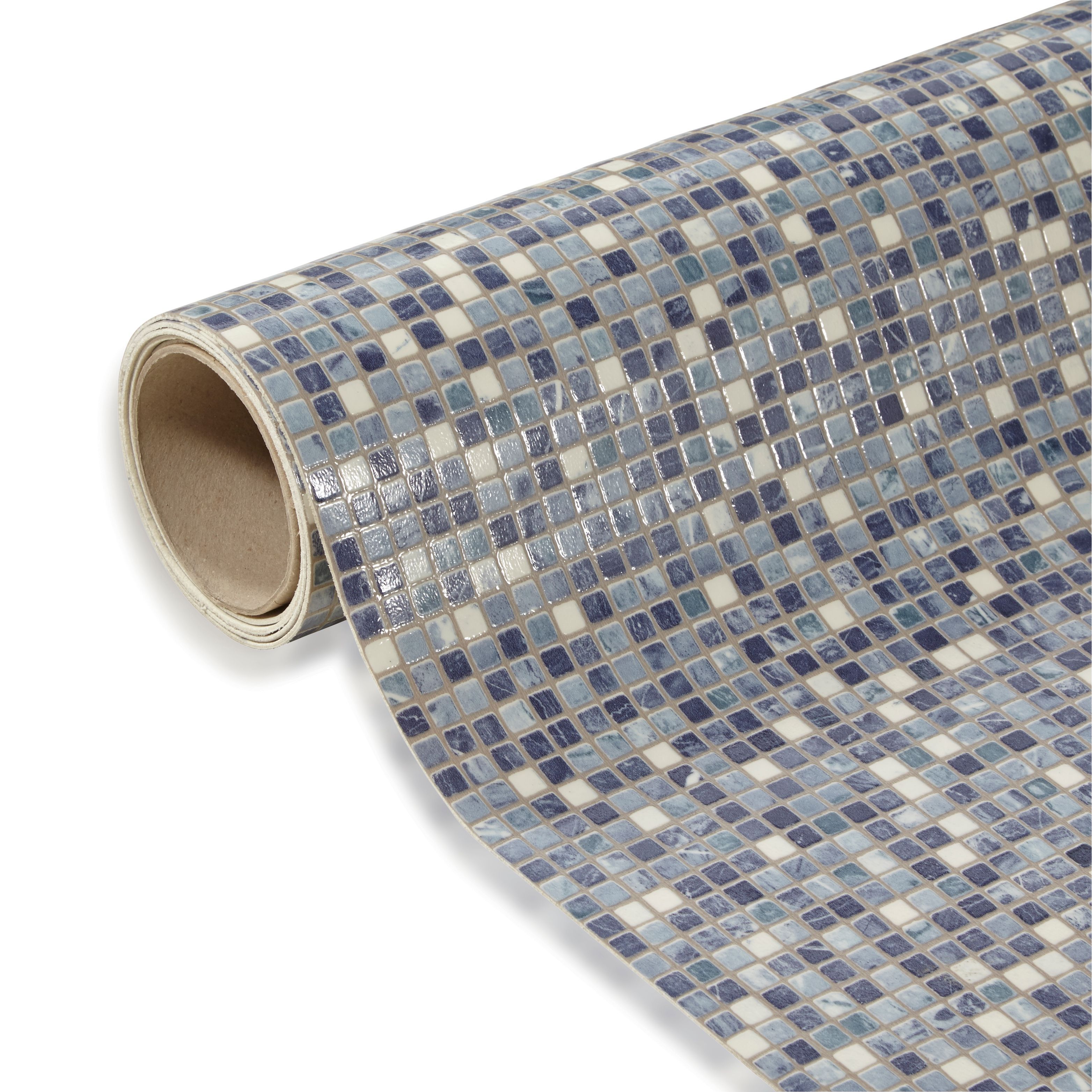 Colours Flutina Blue Mosaic Effect Vinyl Flooring, 4M² Price Comparisons | Compare The Build