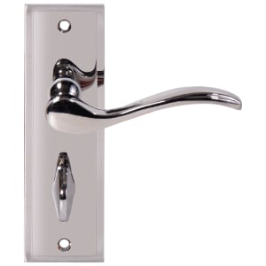 Lisbon Polished Chrome Bathroom Door Handle - 1 Pair | Compare The Build