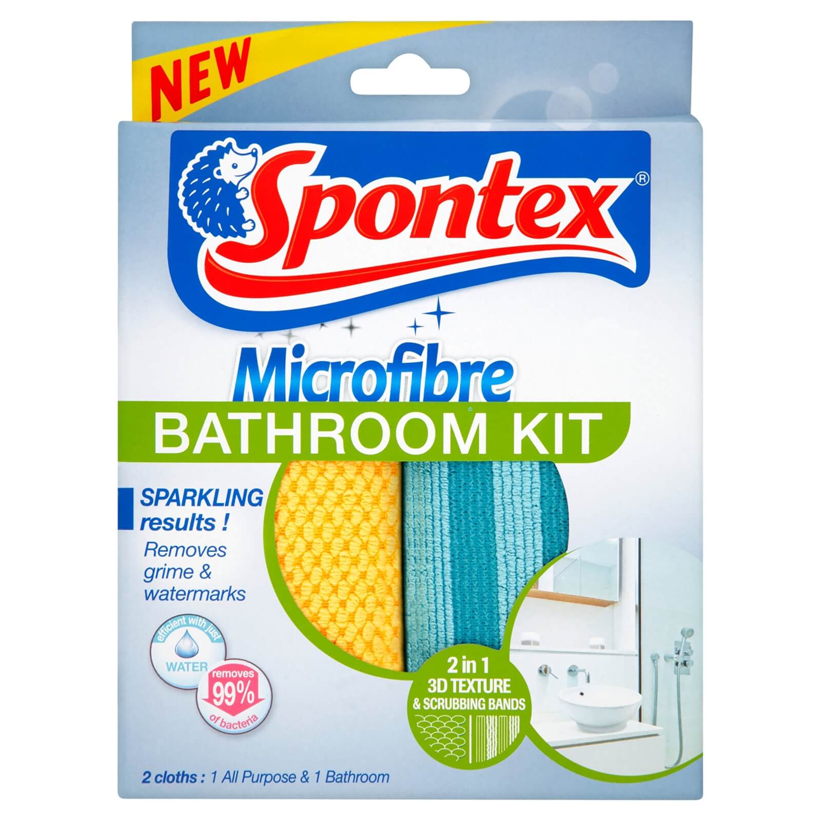 Spontex Microfibre Bathroom Kit 2 Pack | Compare The Build