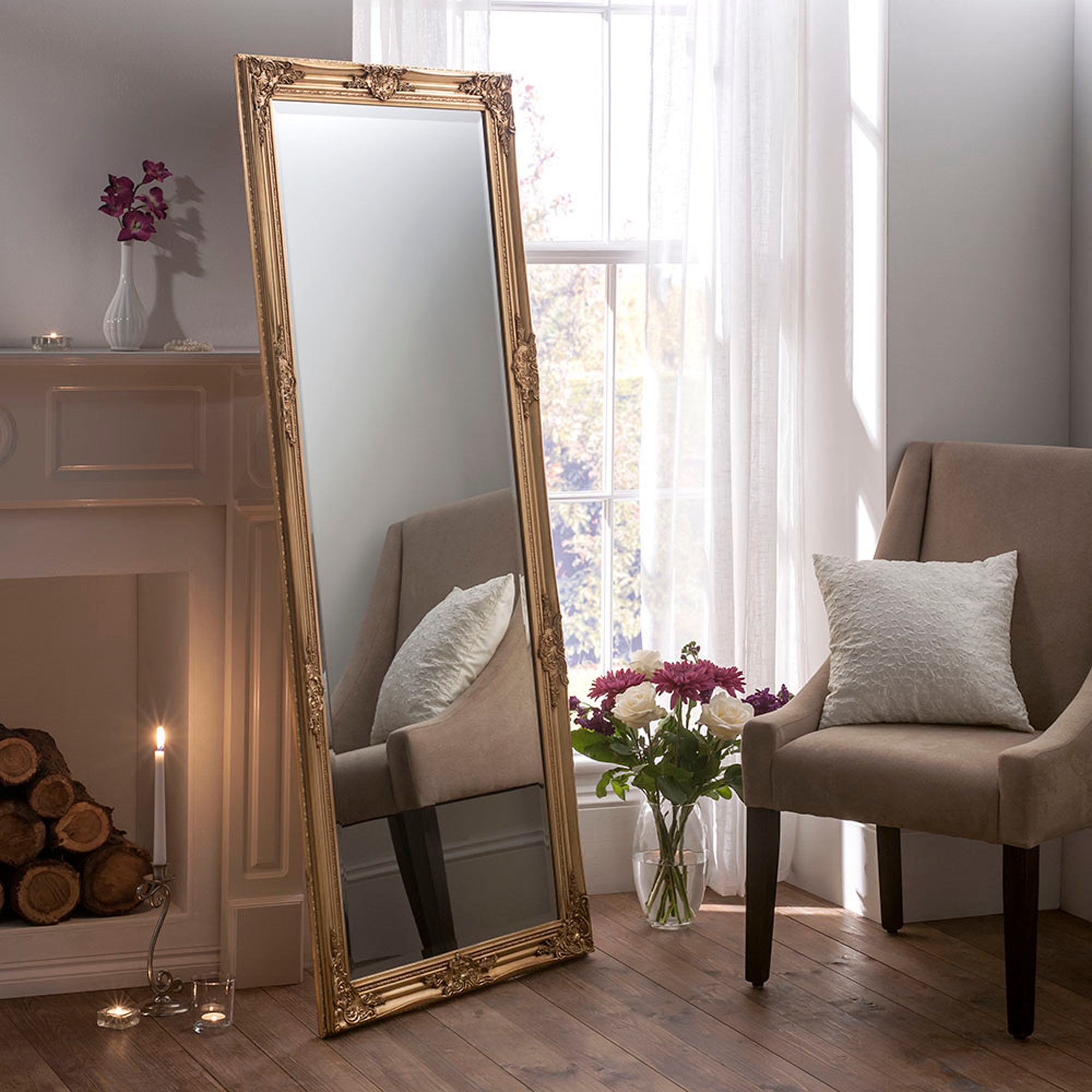 Yearn Florence Gold Effect Leaner 73x162cm Mirror Gold | Compare The Build