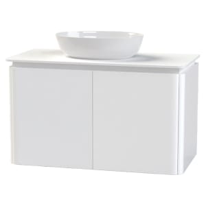 Duarti by Calypso Whitbourne Glacier White Vanity with White Worktop & Bredon Countertop Basin - 940mm Price Comparisons | Compare The Build