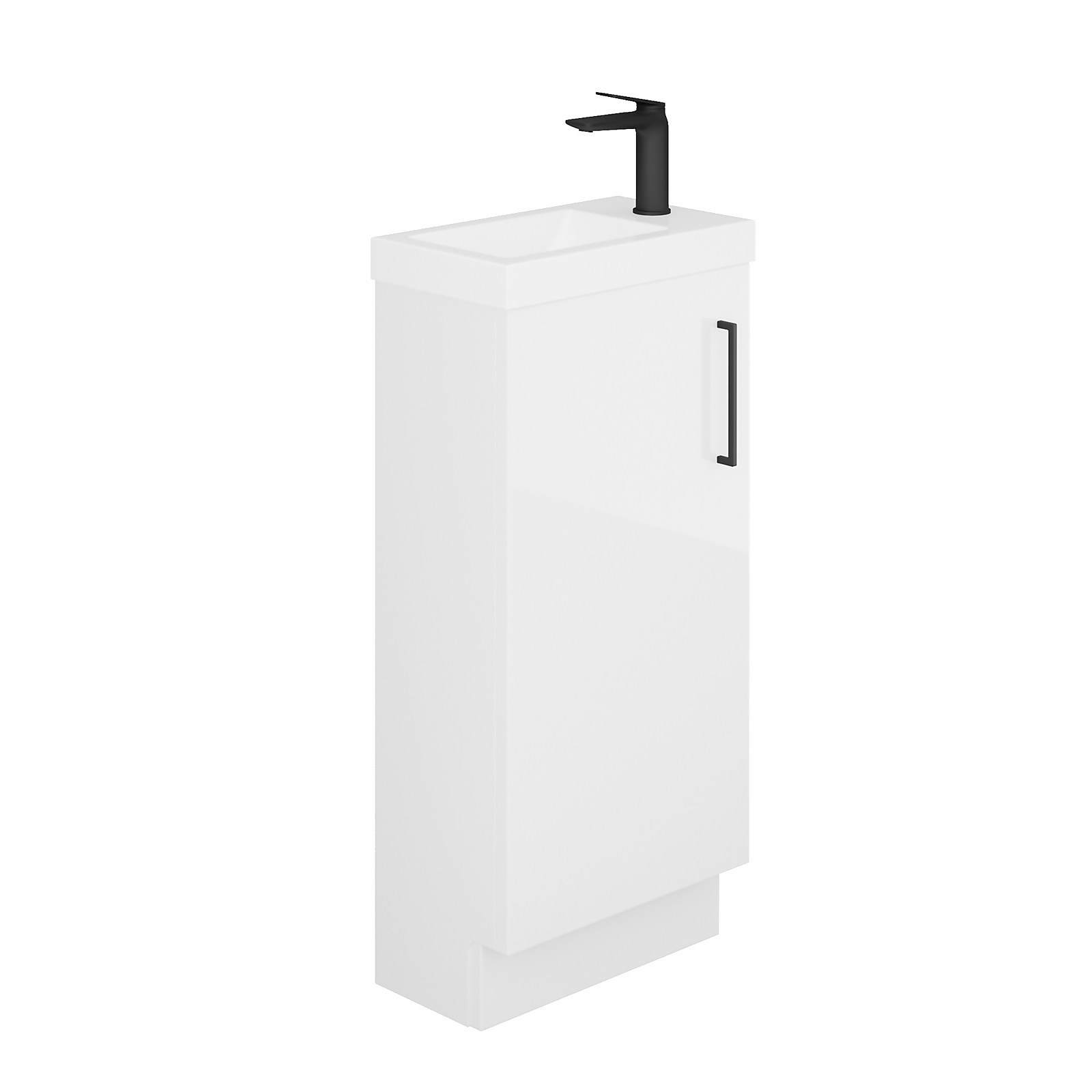 Bathstore Hartley 400mm Freestanding Vanity Single Door Unit and Basin - Gloss White Price Comparisons | Compare The Build