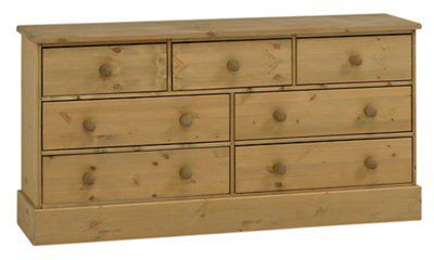 Compton Waxed Pine Effect Pine 7 Drawer Chest (H)739mm (W)1459mm (D)400mm Price Comparisons | Compare The Build
