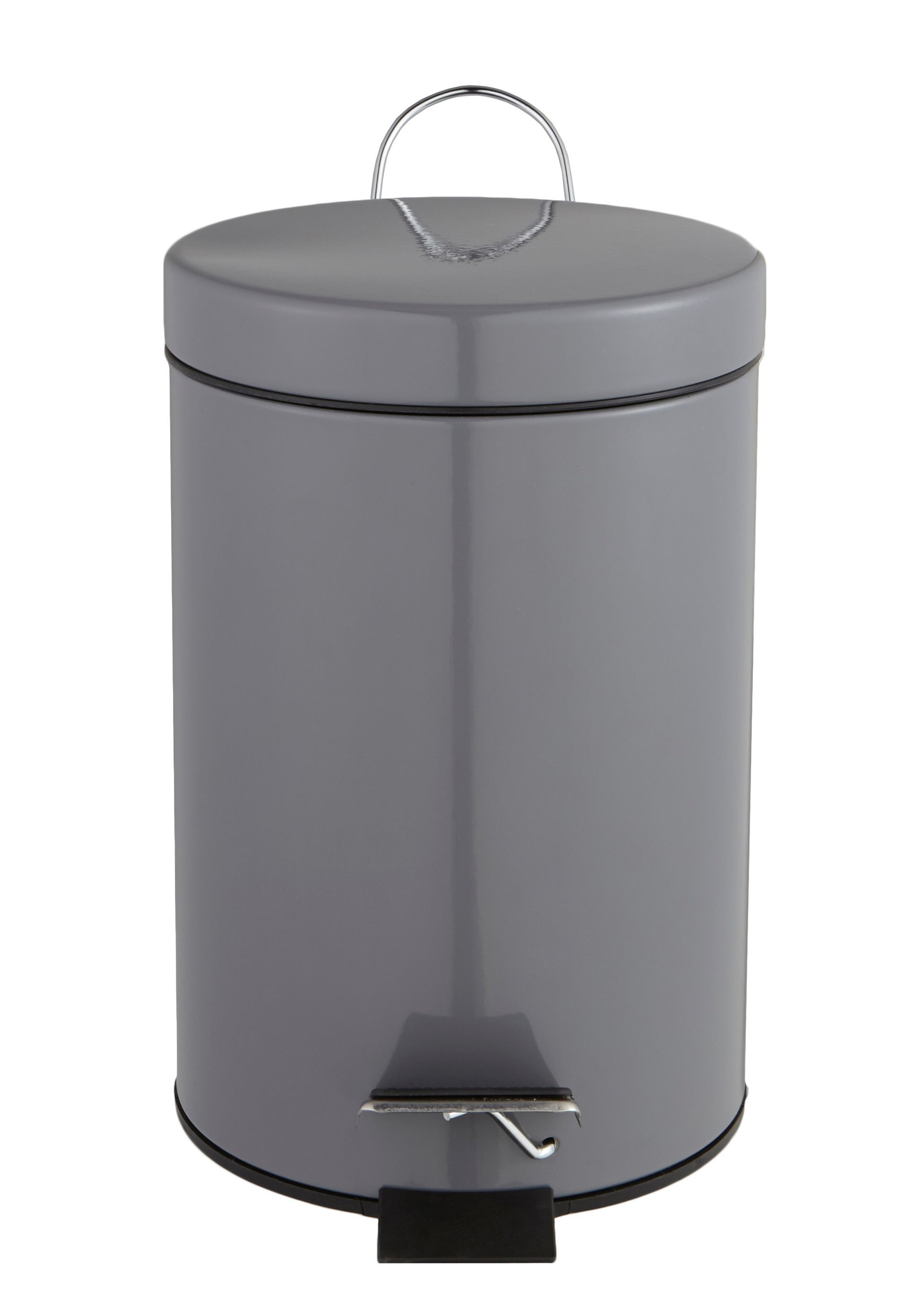 Cooke & Lewis Diani Anthracite Powder-Coated Stainless Steel Round Bathroom Pedal Bin, 3L Price Comparisons | Compare The Build