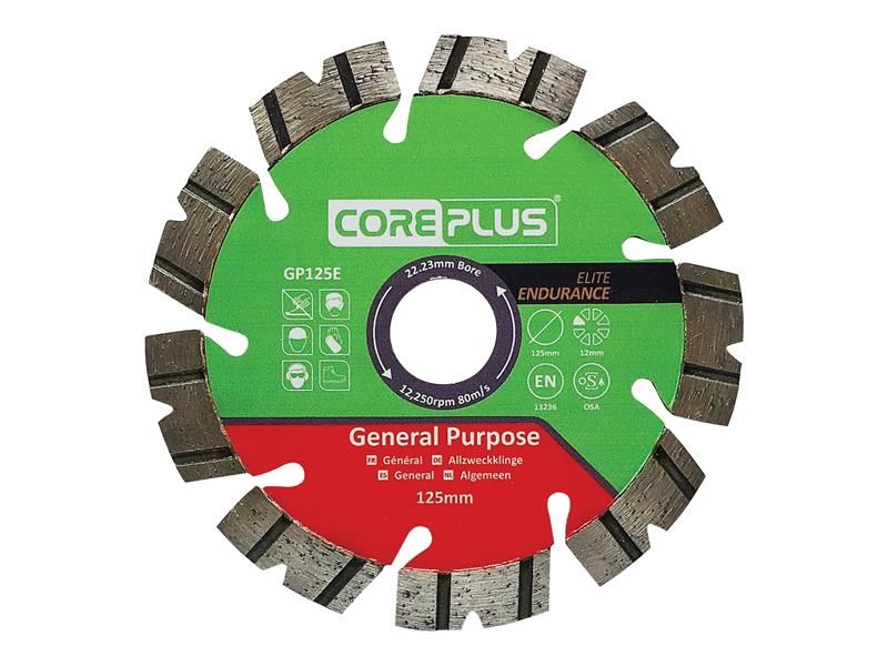 CorePlus CORDBGP125E GP125E Elite General-Purpose Diamond Blade 125mm Price Comparisons | Compare The Build