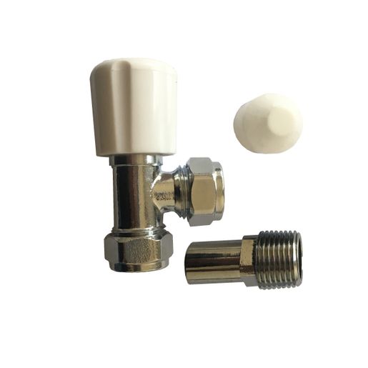 Plumbright 15mm White Angled Rad Valve with Lockshield Price Comparisons | Compare The Build