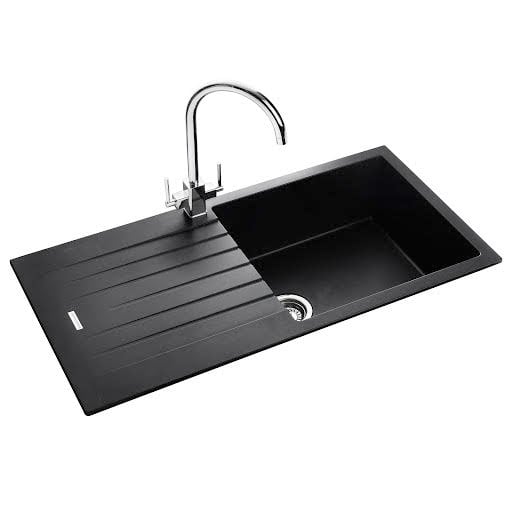 Rangemaster Andesite Ash Black Igneous Granite Inset Kitchen Sink 1 Bowl | Compare The Build